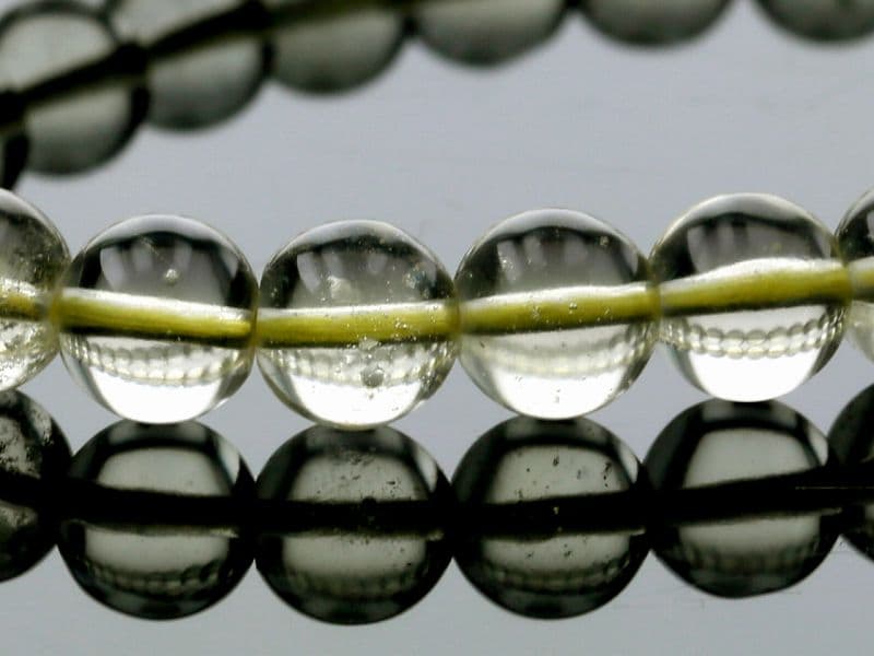 リビアングラス ブレスレット 7mm玉 No.9 （鑑別書付）クラス [ 画像現物・一点物 ] パワーストーン 天然石 FORESTBLUE フォレストブルー【3898】