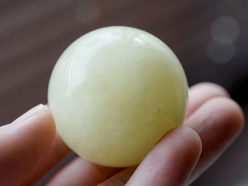 リビアングラス 丸玉・スフィア 44mm玉 No.3 （鑑別書付） [ 画像現物・一点物 ] パワーストーン 天然石 FORESTBLUE フォレストブルー【7268】