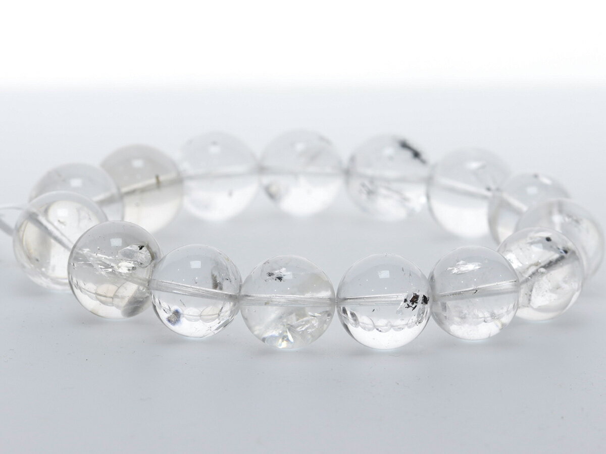 水入り水晶 ブレスレット 14mm玉 No.s-2105 （リーワン市場秘蔵） 取寄せ品 【クラス】 [ 画像現物・一点物 ] パワーストーン 天然石 FORESTBLUE フォレストブルー【s-4405】