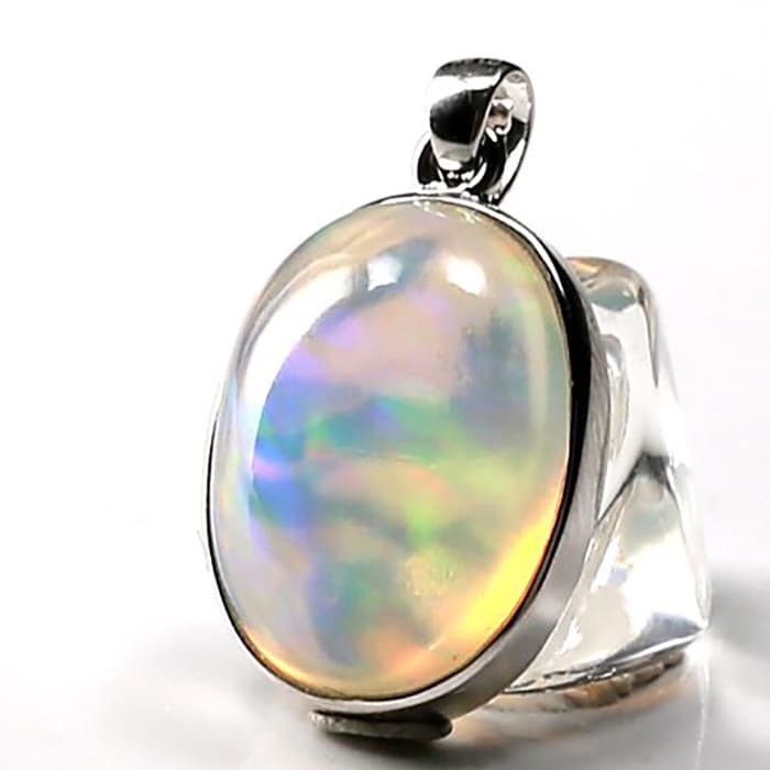 オーストラリアホワイトオパール ペンダントトップ （18金ホワイトゴールド） No.21 （鑑別書付） [ 画..