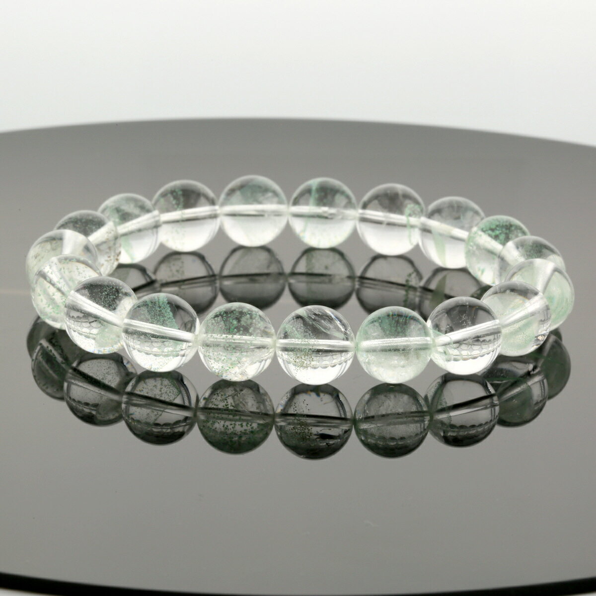 最高級【プレミアム】 グリーンファントムクォーツ [ピラミッド]ブレスレット（マダガスカル産） 10.5mm玉 No.10 [ 画像現物・一点物 ] パワーストーン 天然石 FORESTBLUE フォレストブルー【2812】