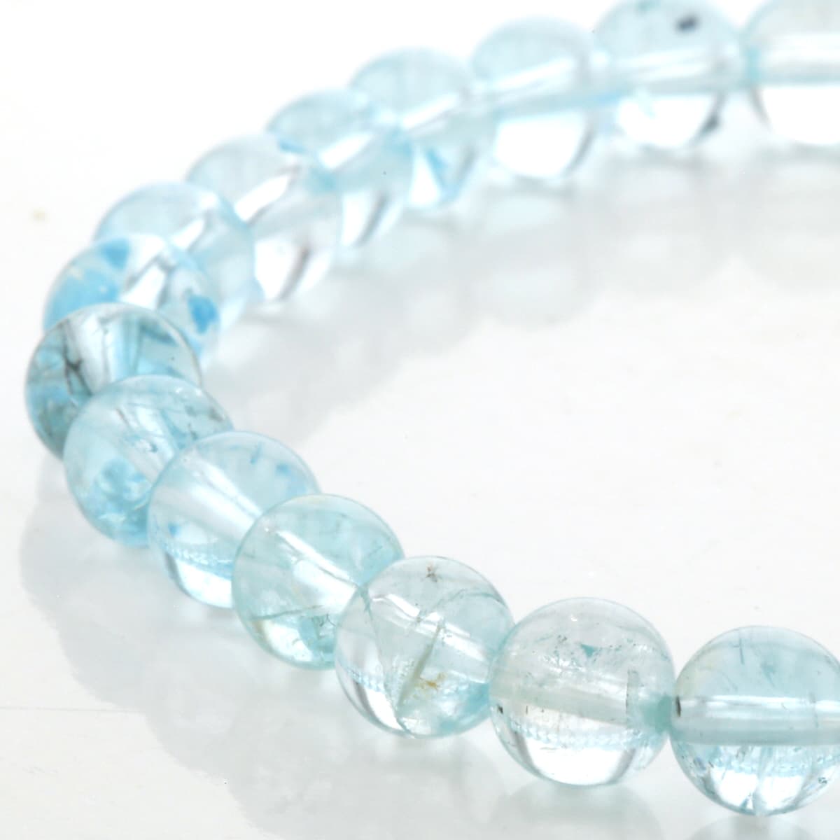 【10%OFF】最高級（5A） ブルートパーズ ブレスレット 6mm玉 No.3 [ 画像現物・一点物 ] パワーストー..