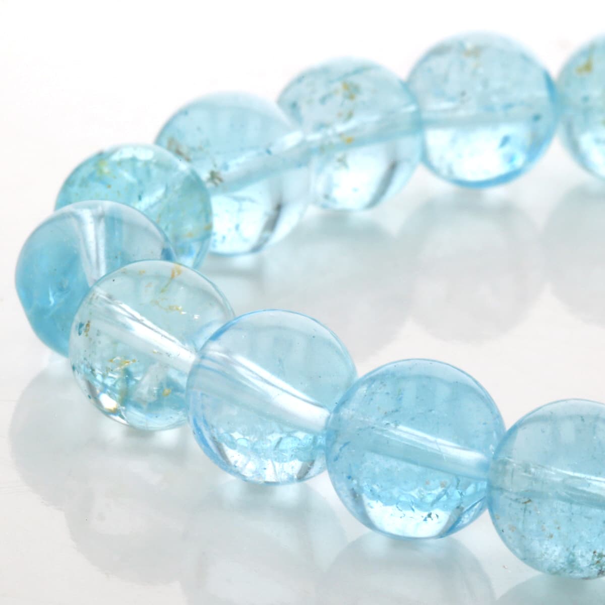 ブルートパーズ ブレスレット 10mm玉 No.10 [ 画像現物・一点物 ] パワーストーン 天然石 FORESTBLUE フォレストブルー【4277】(3)