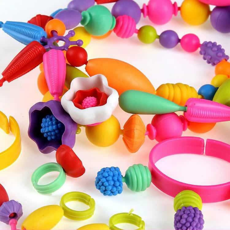 子供 玩具 ビーズセット ビーズジュエリー キッズ 女の子 知育玩具 手作りアクセサリー ハンドメイド ビーズセット 手作り DIY ブレスレット リングキット 小学生 幼稚園 誕生日 3