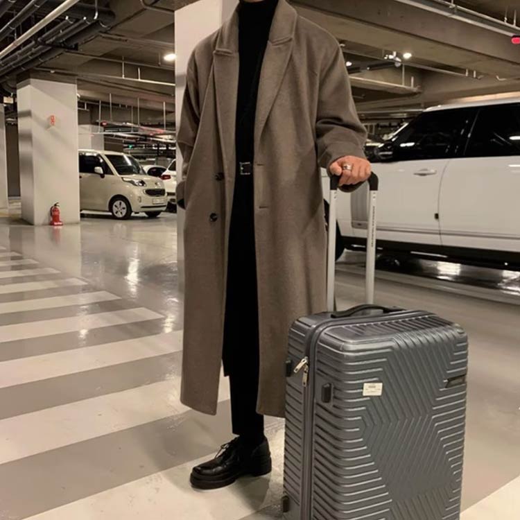 ゆったり チェスターコート ビジネスコート コート メンズ トレンチコート 厚手 暖かい ウール調 防寒 秋冬 シンプル 大きいサイズ 秋服 ロング丈 アウター 通勤 通学 チェスターコート 冬服 秋 冬 韓国 ファッション