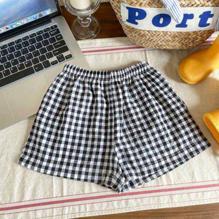 ハーフパンツ 半ズボン 110 チェック柄 ショートパンツ 遊び着 夏服 女の子 ジュニ...