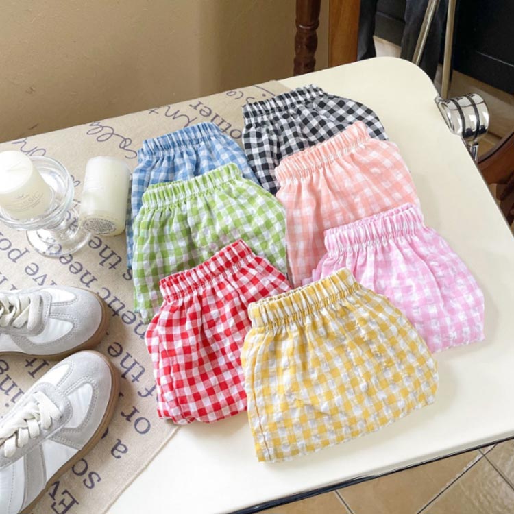 ハーフパンツ 半ズボン 110 チェック柄 ショートパンツ 遊び着 夏服 女の子 ジュニ...