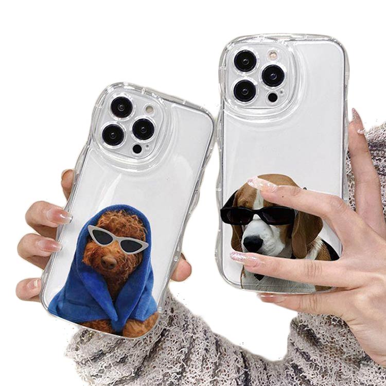 乐天商城 - iPhone15 ケース iPhone15Pro ケース iPhone14 ケース iPhone15 ケース iPhone14 pro promax iPhone13 韓国 おしゃれ 可愛い かわいい ケース アニマル 犬 耐衝撃 ウエーブ クリアケース なみなみ うねうね 透明 送料無料