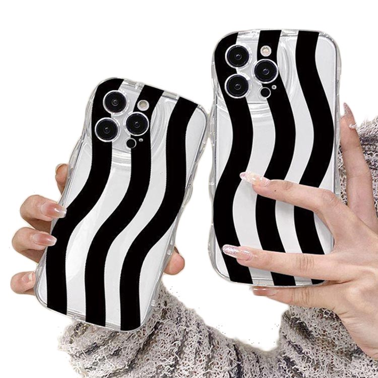 乐天商城 - iPhone15 ケース iPhone15Pro ケース iPhone14 ケース iPhone15 ケース iPhone14 pro promax iPhone13 韓国 おしゃれ 可愛い かわいい ケース 耐衝撃 ウエーブ クリアケース なみなみ うねうね 透明 送料無料