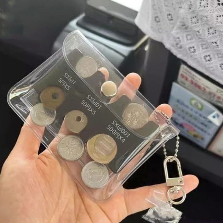 小銭入れ コインケース ウォレット コインを分類できる コインホルダー 透明カードケース クリアケース クリア 貨幣専用ケース コインホルダー 小銭の整理に便利 片手で取り出せ 軽量 透明 硬貨収納 小銭財布 コンパクト 防水 サウナ用 おしゃれ 便利 女性 男性