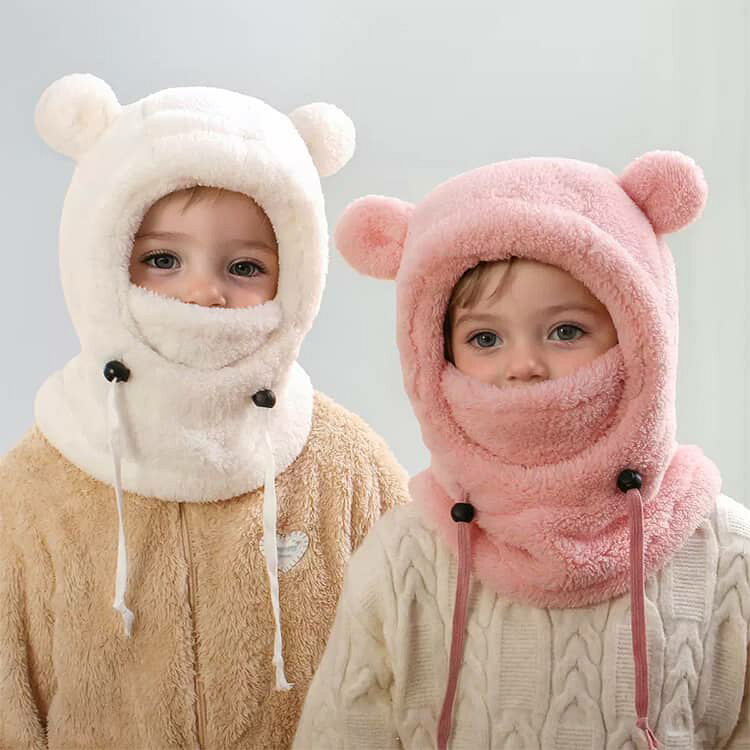 フェイスマスク付き バラクラバ ボア帽子 子ども 防寒 男の子 フェイスウォーマー ...