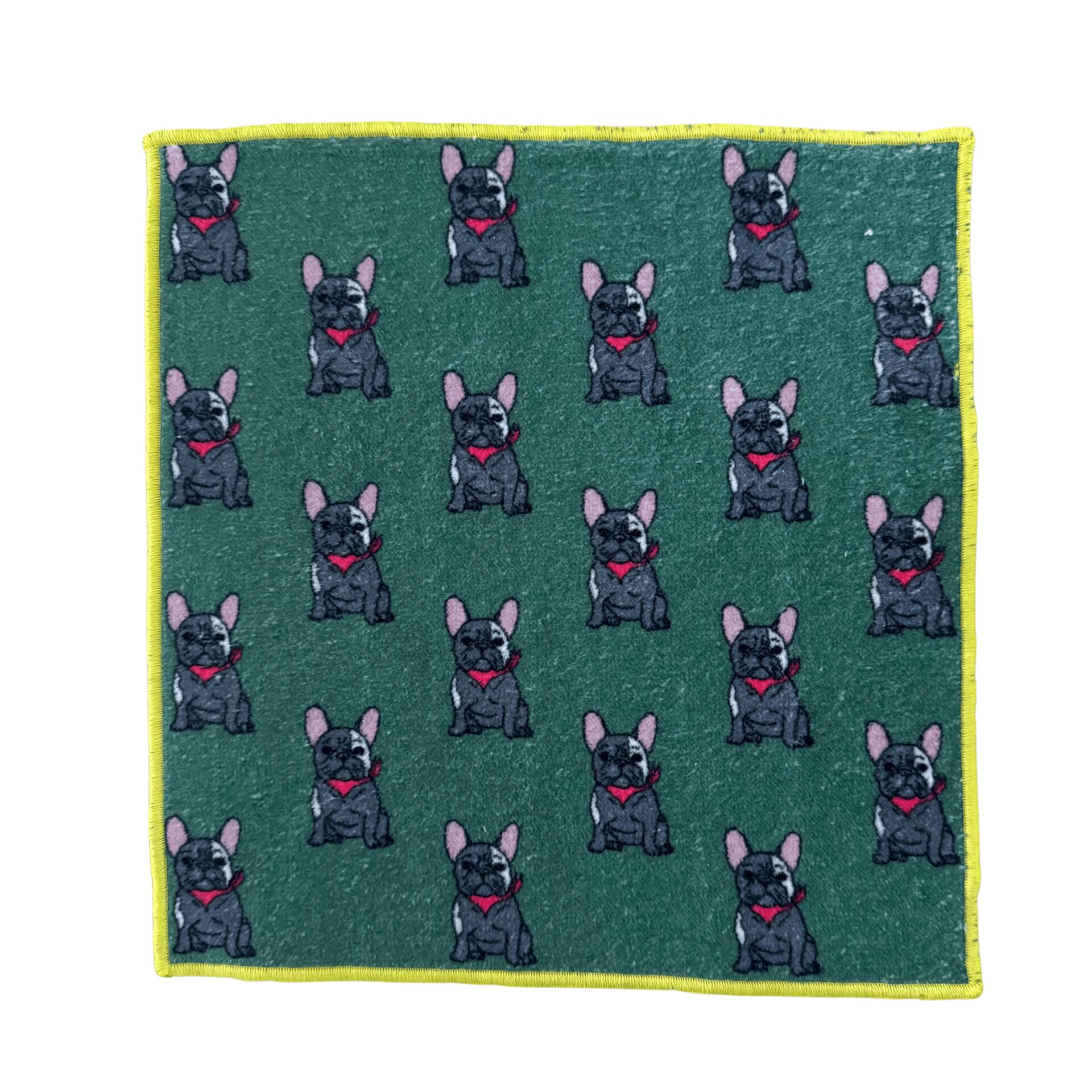 Dieffe Kinloch(ディエッフェ キンロック)/コットン ハンドタオル/フレンチブルドッグ_グリーン/DK0003