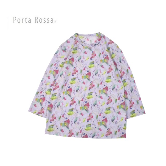 Rakuten - tシャツ 幾何学 7分袖 天竺 日本製 カットソー レディース 服 Porta Rossa 341-8796m
