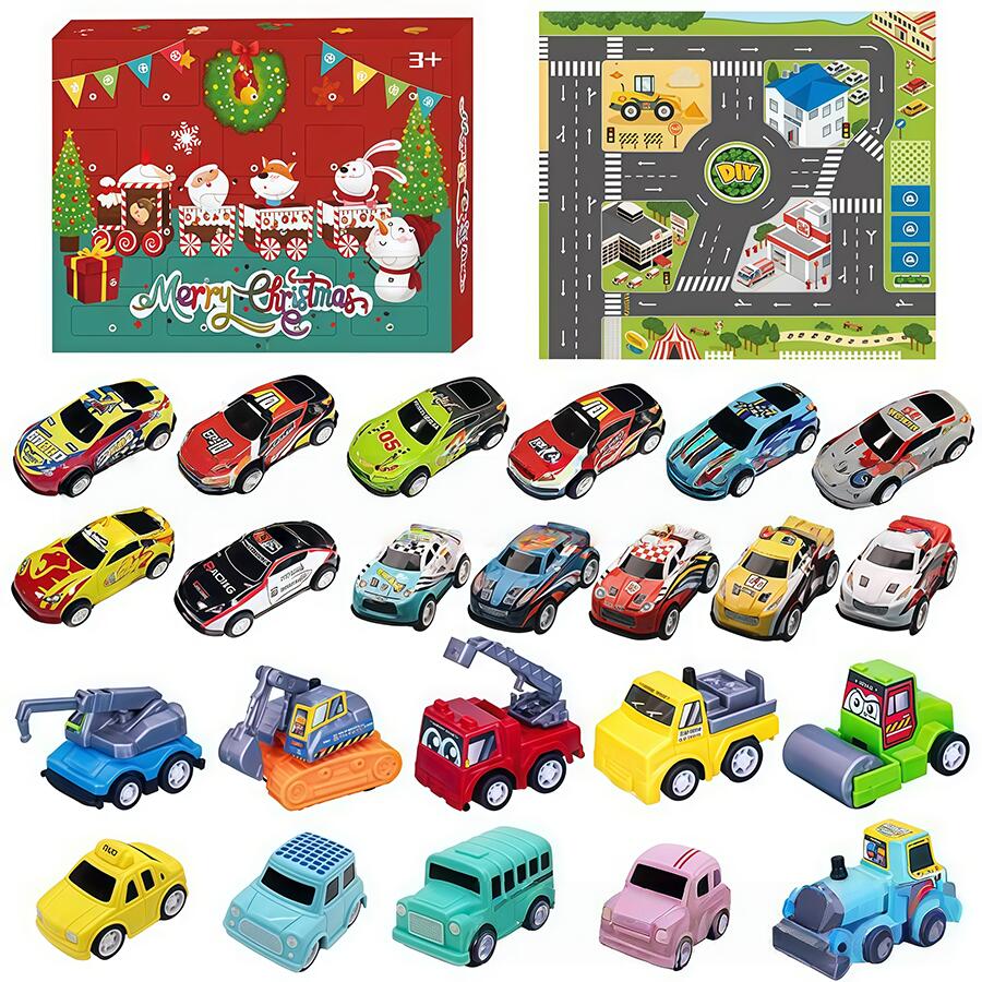 アドベントカレンダー 男の子 2025 クリスマスアドベントカレンダー ミニカー 24個 車のおもちゃ クリスマス おもちゃ 24日カウントダウンカレンダー クリスマスギフトバッグ 車両おもちゃ ミニカーセット クリスマス カウントダウン カレンダー 子供用