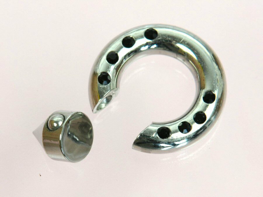 【メール便送料無料】 ボディピアス キャプティブ ビーズリング ラインストーン付 コーン 4GA (5mm)【軟骨ピアス トラガス イヤーロブ ヘリックス スタンダード】 ┃ 2