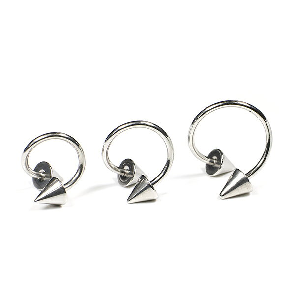 【メール便対応】ボディピアス スパイラル スパイク 16G(1.2mm) ●右巻き● コーン サージカルステンレス316L製(医療用)【スパイラルリング 口ピアス ロブ へリックス 軟骨ピアス】 ┃