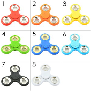 【メール便対応】カラバリ全8色 ハードケース付き！ ハンドスピナー Hand spinner 指スピナー 指遊び 指のこま【独楽回し ストレス解消 3枚羽 玩具 スピン おもちゃ 高速 回転】 ┃