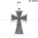 【メール便 送料無料】ステンレス ネックレス ペンダント トップ クロス(十字架) ST-00014 CROSS デザイン チャーム パーツ【ステンレス製 スチ...