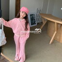 ニット トップス 洗える 長袖 パンツ キッズ 子供服 上下2点セット きれいめ セーター パーカープルオーバー 韓国 セットアップ 女の子 ニットパンツ 子ど...
