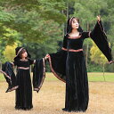 ハロウィン ワンピース中世ヨーロッパ貴族 親子お揃い 親子服 親子ペア ドレス キッズ 大人 子供 悪魔 魔女 巫女 バンパイア 吸血鬼 童話 ママキッズ コス...