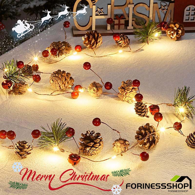 クリスマス 飾り 電池付き 光るクリスマスガーランド 松かさ イルミネーション ライト クリスマスライト パンプキン きのこ ジャックオーランタン スカル ドクロ ハロウィーン パーティー 仮装 装飾 ランプ ガーランド 飾りのサムネイル