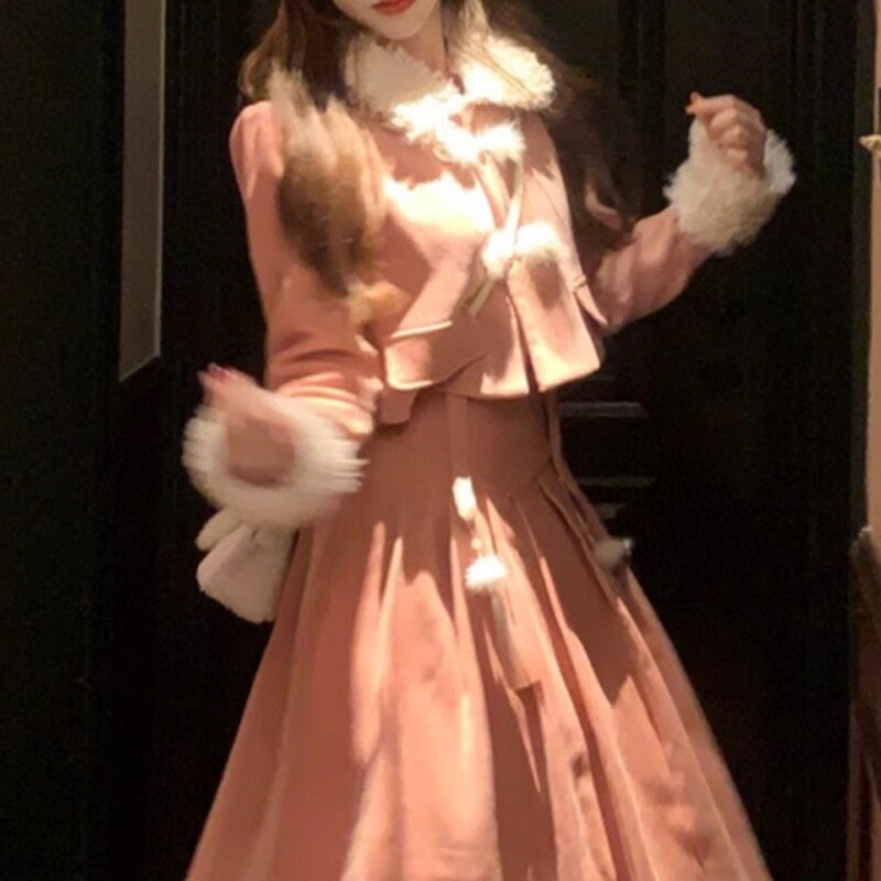 春秋セットアップ スカートスーツ 秋冬セットアップ アップ 2点セット アウター+ロングスカート 秋冬コート フォーマルスーツ 結婚式 パーティー スーツ オフ...