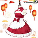メイド チャイナ クリスマス 新年 サンタ パーティー イベント 忘年会 サンタガール コスプレ コスチューム パーティー ハロウィン 衣装 ★ クリスマス仕様...