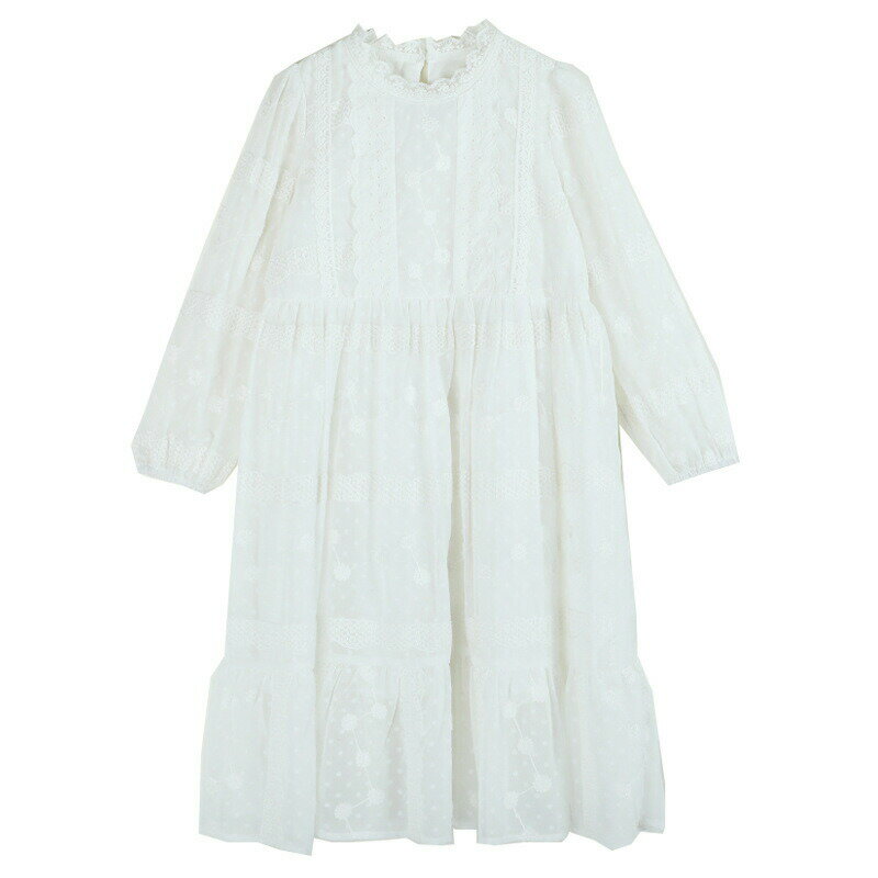 レースワンピース 女の子 長袖 キッズ 花柄レース ホワイトドレス ジュニア ワンピース 子供 白 透け感 レースワンピース フレア フォーマル 発表会 結婚式 発表会 入学式 卒業式 卒園式 入園式 通園 通学 春秋着 夏着