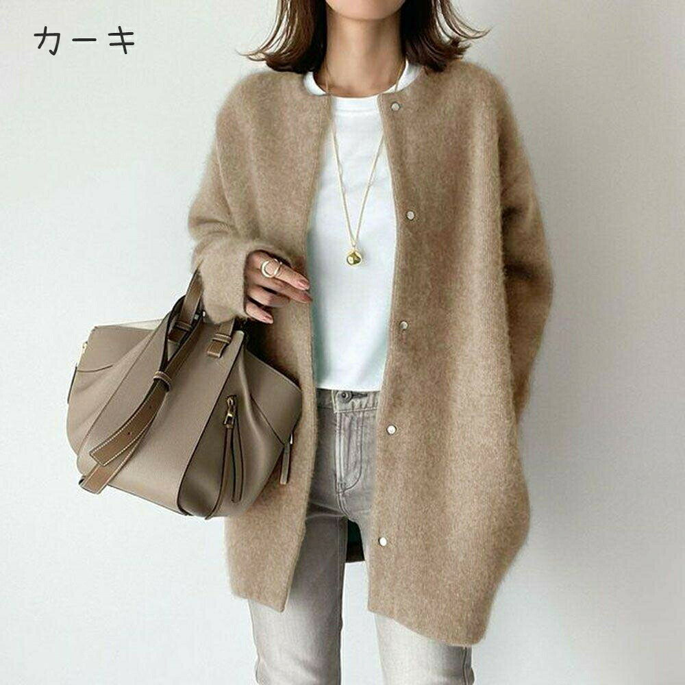 楽天市場】ニットコート（カラーカーキグリーン）の通販