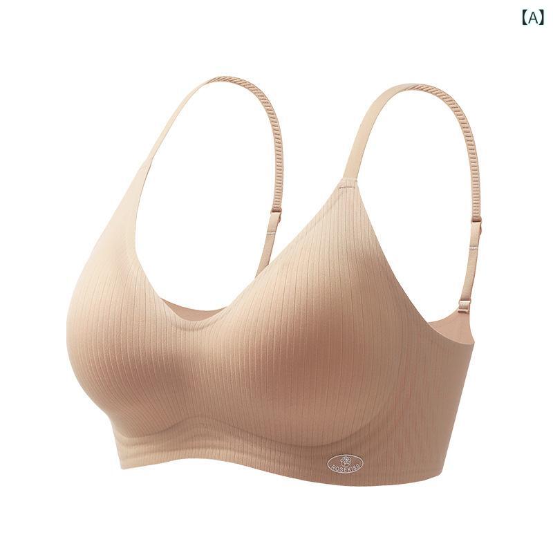 樂天商城 - ブラジャー 女性用 小胸向け 集める ソフトサポート 無痕 通気性 副乳収納 ワイヤレス 3/4カップ 薄型カップ 固定肩紐 後ろ三列フック 透気 美背 快適 ナイロン素材 シンプルスタイル コーヒー ブラック ベージュ 赤 グリーン パープル 春夏 M