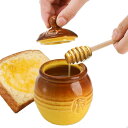 1 セット 陶器 はちみつ 壷、セラミック蜂蜜貯蔵ジャー、砂糖貯蔵タンク 蓋付き、ハチミツ 保存容器 壷、ハチミツ 瓶、ジャム 保存 容器、陶器 ギフト 壷、保存容器 お菓子入れ