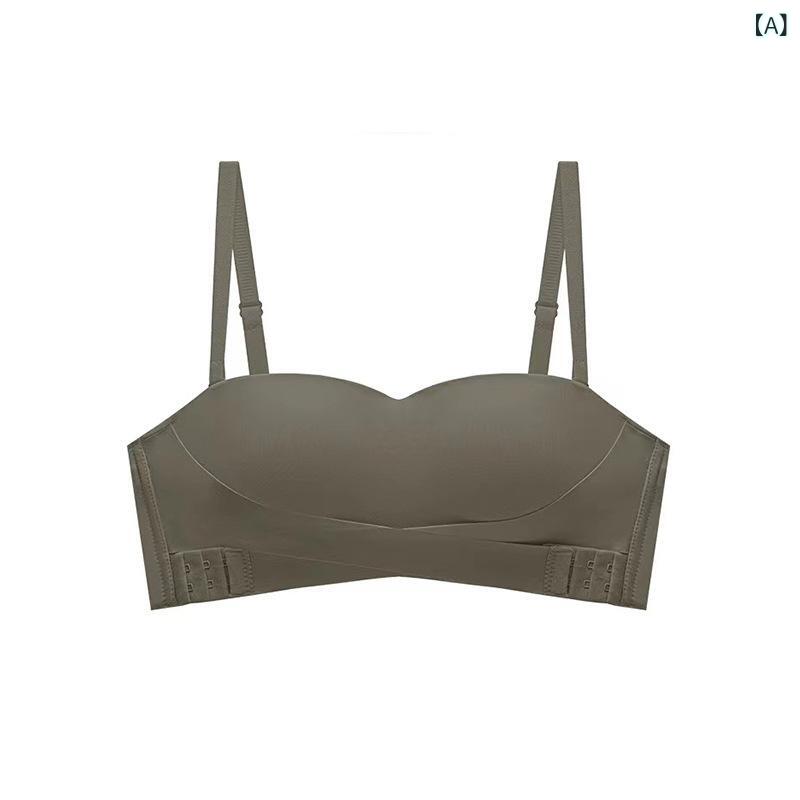 ノーブラ インナー 女性用 防滑 防ずれ チューブトップ 谷間強調 小胸対応 ワイヤレス シームレス インビジブル ブラジャー 夏用 ナイ..