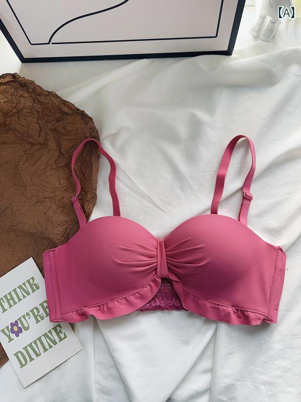 ブラ レディース 無肩帯 ハーフカップ 防滑 無鋼 3/4カップ プッシュアップ バストアップ 垂れ防止 セクシー 肩出し ストラップレス チューブトップ タイプ 無痕 透気性 上托 調整型 快適 副乳収集 ニット ストレッチ 伝統スタイル 芭比ピンク