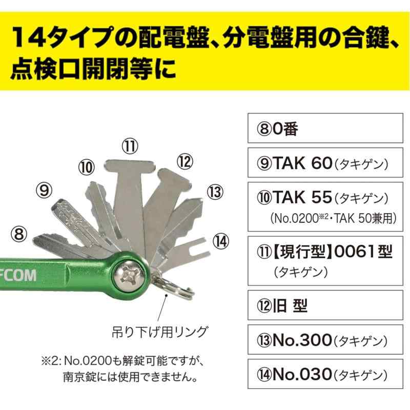 ジェフコム 盤用マルチキー 14タイプの配電盤・分電盤用の合鍵、点検口開閉などに BMK-14