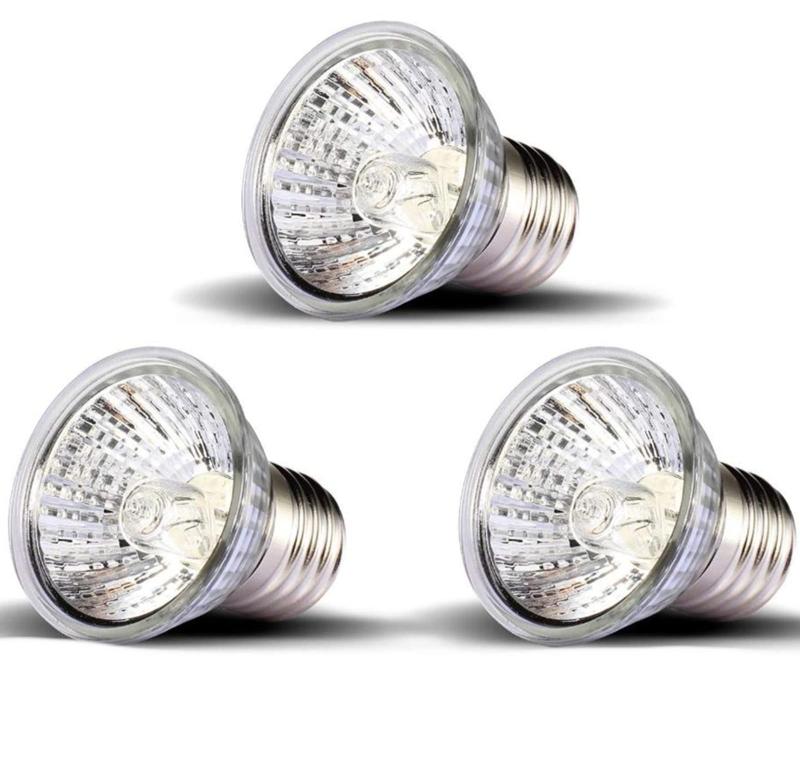 爬虫類 加熱ランプ電球 昼用集光型 UVA/UVBライト カメ日光浴 爬虫類ヒーター カメ 小動物 バスキングライト電球 ペット用 ハムスター トカゲ ヘビ ハリネズミ 3個セット