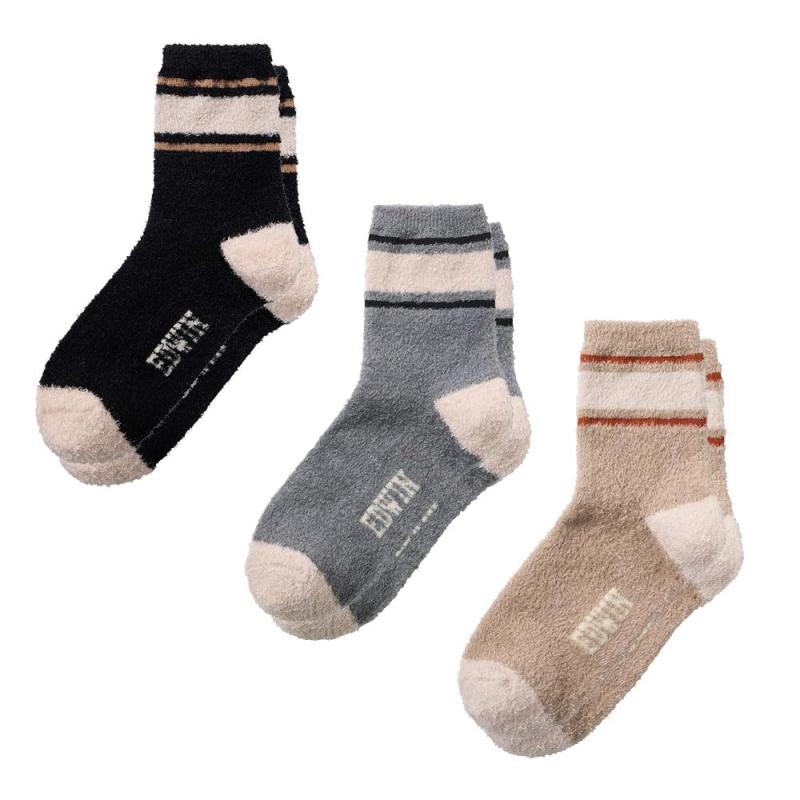 靴下 3足組 エドウィン(EDWIN) あったか 厚手 消臭 BODYFIRE 暖かソックス