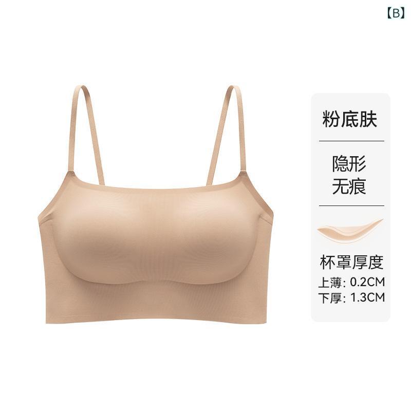 インナー 女性用 無痕 透気 隠形 美背 ブラ 背心スタイル 全カップ 薄型カップ 固...