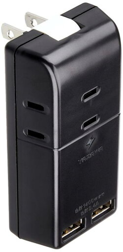 Yazawa 雷ガード付トリプルタップ3AC+2USB2.4Aブラック H6TK5002UBK Yazawa 雷ガード付トリプルタップ3AC+2USB2.4Aブラック H6TK5002UBK