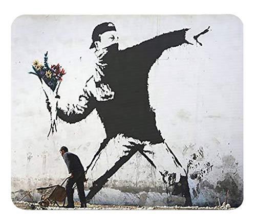 バンクシー『 花束を投げる男 』のマウスパッド：フォトパッド（ストリートアートシリーズ）