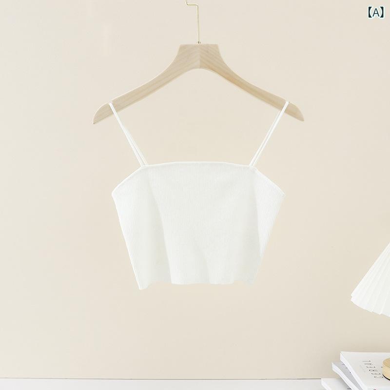 ニット タンクトップ 女性用 夏 白色 ボートネック ウール混 ニット 伸縮性 レース 装飾 スリムフィット インナー トップス ショート丈 ロング丈 ブラック ベージュ グレー ワインレッド 日韓スタイル カジュアル 軽量 吸湿速乾 接触冷感 薄手 レ