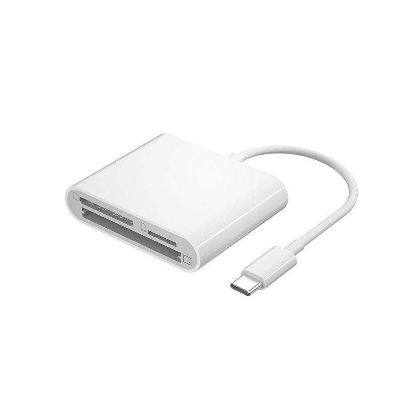 RuiMi USB C Type-C- CF SD TF カードリーダー3in1高速転送 OTG機能 SD/Micro SD/CF メモリーカードリーダー Type-C用 写真/ビデオ双方向データ転送 App必要なし MacBook/iPad Pro/G