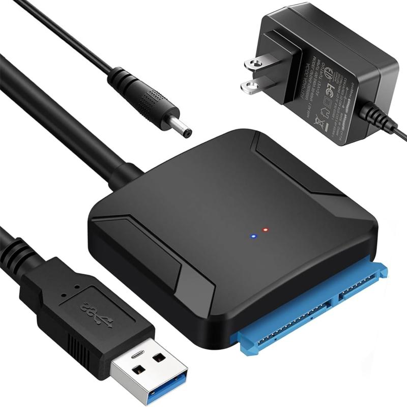 SATA USB 変換ケーブル SATA USB 変換アダプタ 2.5インチ/3.5インチ HDD/SSD 最大6TB データお引越し Windows10/ Mac OS UASP 6Gbps転送