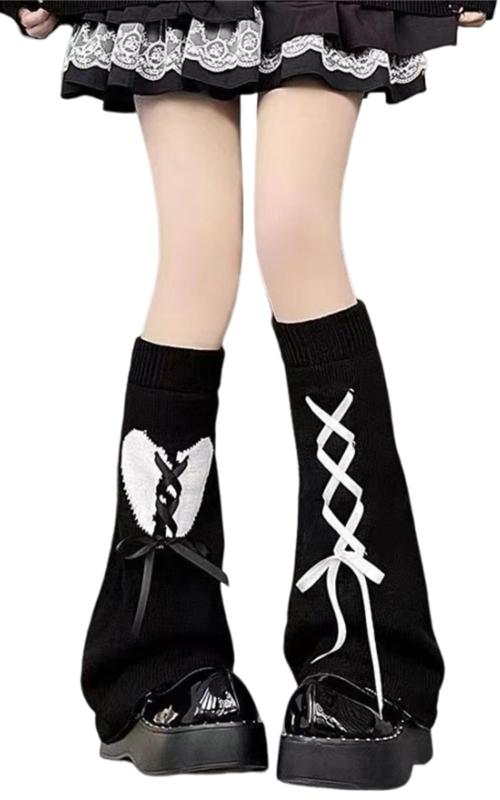 [Lamerry] レッグウォーマー 地雷系 量産型 サブカル系 ロリータ 病みかわ Y2K レッグカバー ルーズソックス レディース 靴下 黒