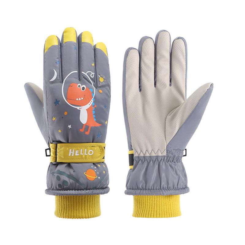 ZVCXOE キッズ スキー グローブ スノー手袋 雪遊び 子供用 手袋 子供向き 冬 保温 暖かい 厚手 裏起毛 ..