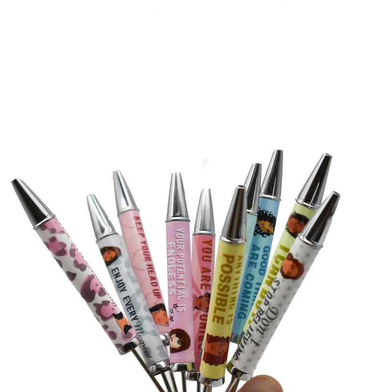 Maydahui おしゃれ ビーズ ボールペン 12本セット 油性 クリエイティブ 学校 教室 DIY かわいい 文房具用品 手帳用 可愛い 子供 学生 クリスマス ギフト 結婚式の記念品(珠を含みません)