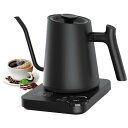 電気ケトル コーヒー ドリップケトル コーヒーポット 電気ポット 温度調節(1℃単位)/保温機能120分/空焚き防止機能/自動電源OFF/デジタルパネル 細口 ドリップコーヒー お茶 ブラック 0.9L PARIS