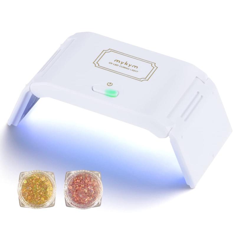MYKYM uvライト ネイルドライヤー 硬化用ライト レジン用 ジェルネイル 最新機種 42w コンパクトネイル..