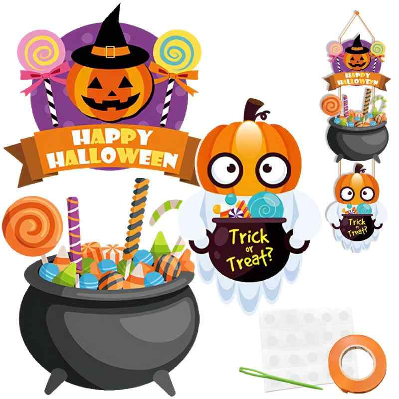 ハロウィン 装飾 おしゃれ 玄関 かぼちゃ パンプキン ゴースト ドア飾り ウォールハンガー 飾り デコレーション おばけ 【Lucotatan】🎃ハロウィン用のドア飾りです。縦にも横にもつなげられるので飾り方は自由自在&#...