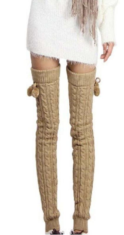 [Folove] もこもこ レッグウォーマー ロング ニット 冷えとり レディース 防寒 ルーズソックス 太もも丈 かわいい 暖かい おしゃれ ガールズ 足首ウォーマー 伸縮性 秋冬 厚手 部屋着 自宅 就