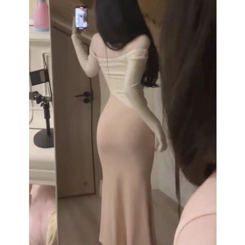 Rakuten - スカート 女性用 春夏 ピンク ベージュ ブラック 気質 通勤用 ハイウエスト スリムフィット ボディコン 収腰 メリハリライン フィッシュテール 切り替え 伸縮性 軽量 再生繊維